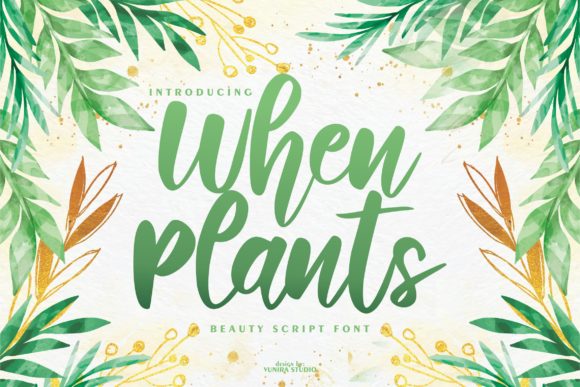 When Plants Font: Elegant Script for Crafters